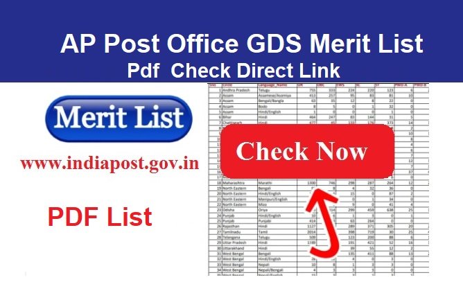 AP Post Office GDS Merit List 2024 Pdf Check Direct Link www.indiapostgdsonline.gov.in