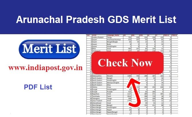 Arunachal Pradesh GDS Merit List Pdf 2024 Check Direct Link www.indiapostgdsonline.gov.in