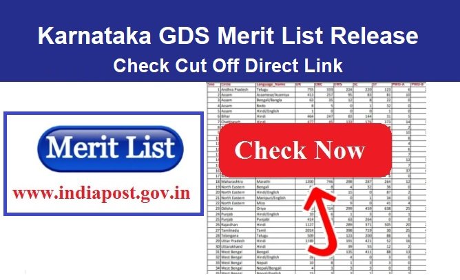Karnataka GDS Merit List 2024 Release Check Cut Off Direct Link