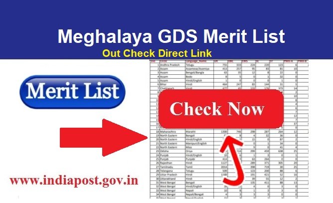 Meghalaya GDS Merit List 2024 Out Check Direct Link