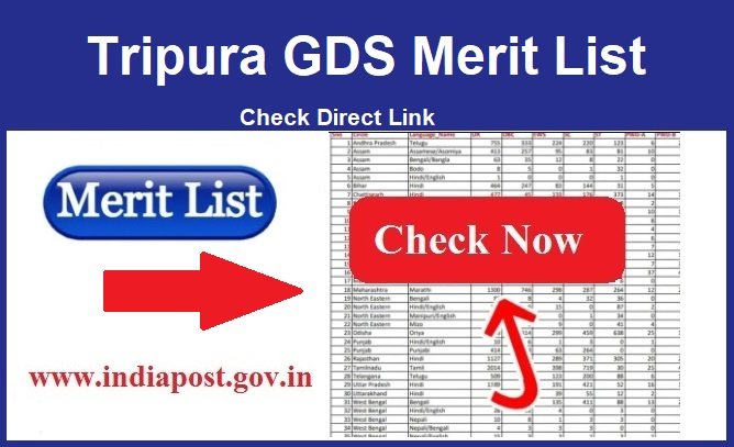 Tripura GDS Merit List 2024 Out Check Direct Link, www.indiapostgdsonline.gov.in