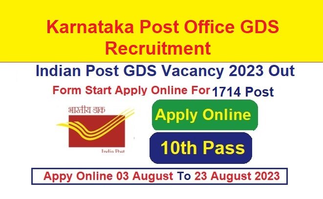 Karnataka Post Office GDS Recruitment 2024 Apply Online For 1714 Post, @www.karnatakapost.gov.in